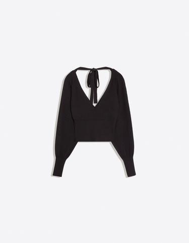 V-neck jumper with tied detail — Black 5