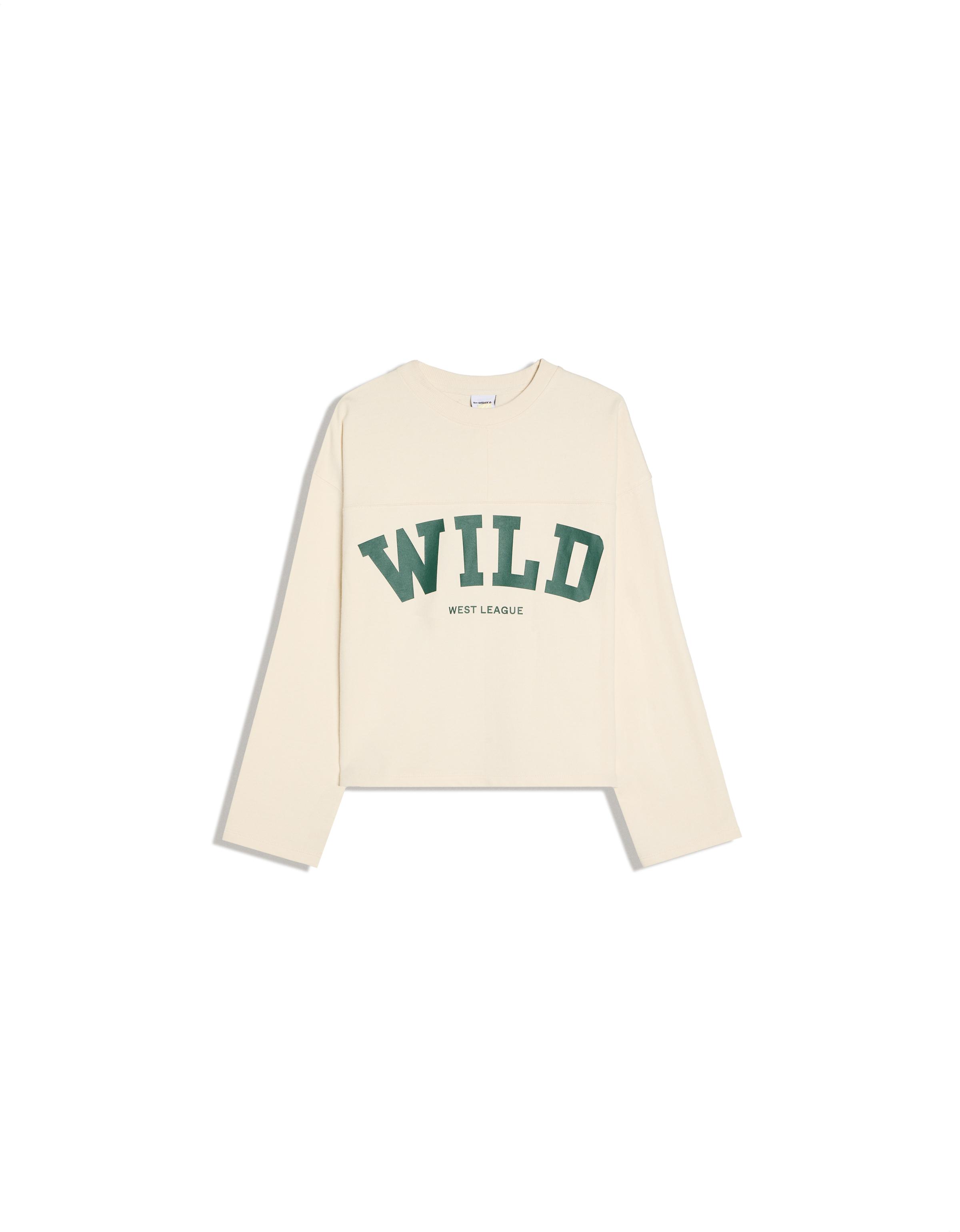 Printed round neck sweatshirt — Off white
