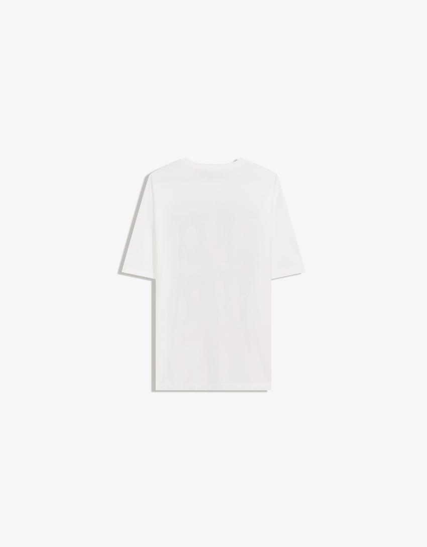 Short-sleeve Monchhichi print T-shirt-Off white