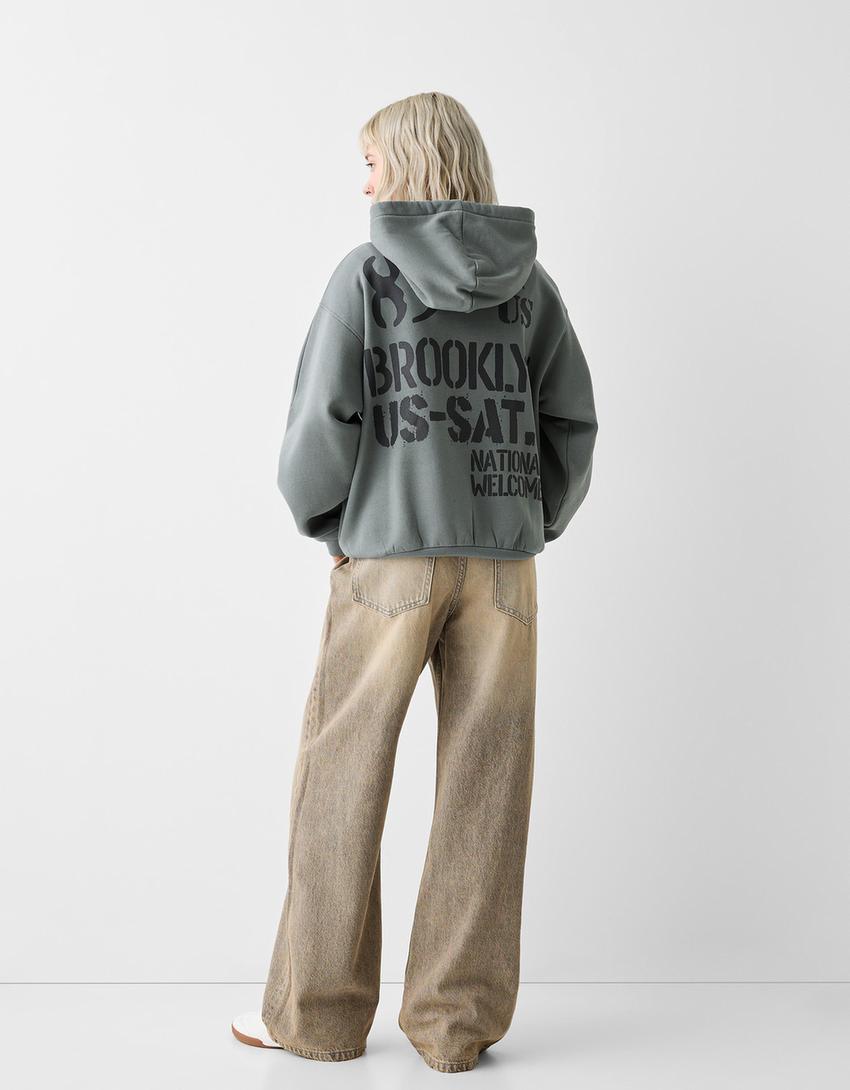 Suadoiro capucha estampado-Caqui-2