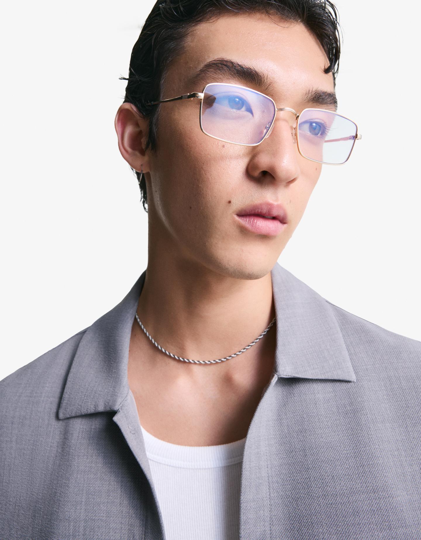 Bershka metalowe okulary przeciwsłoneczne czarny