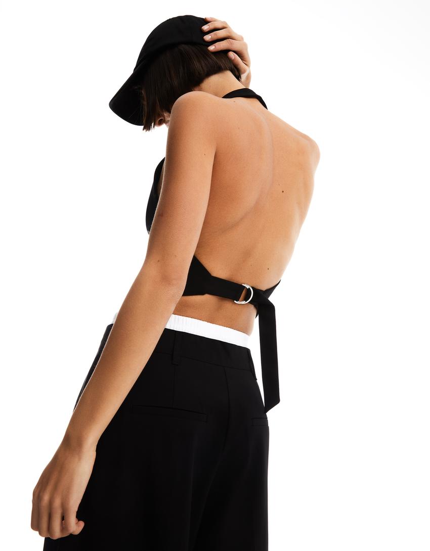 Colete tailored fit halter-Preto-1