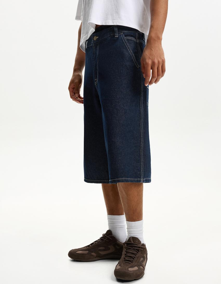 Skater-Denim-Bermudas-Marinenblau-2