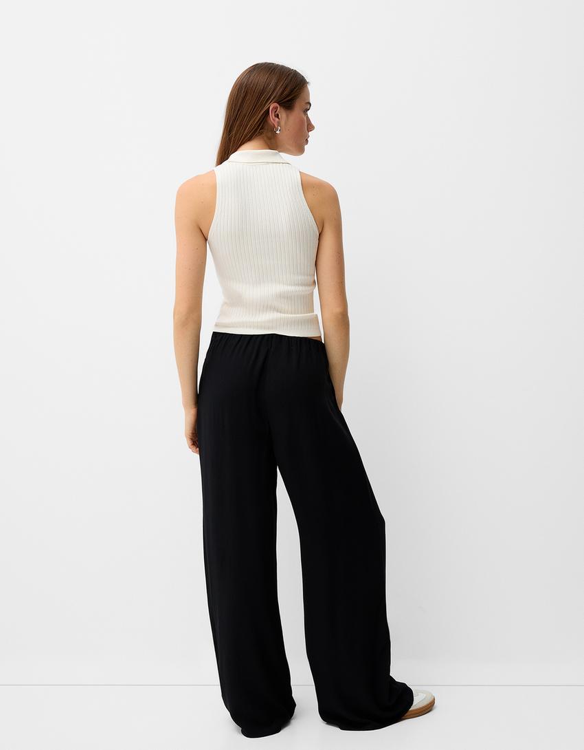 Pantalon large-Noir-2