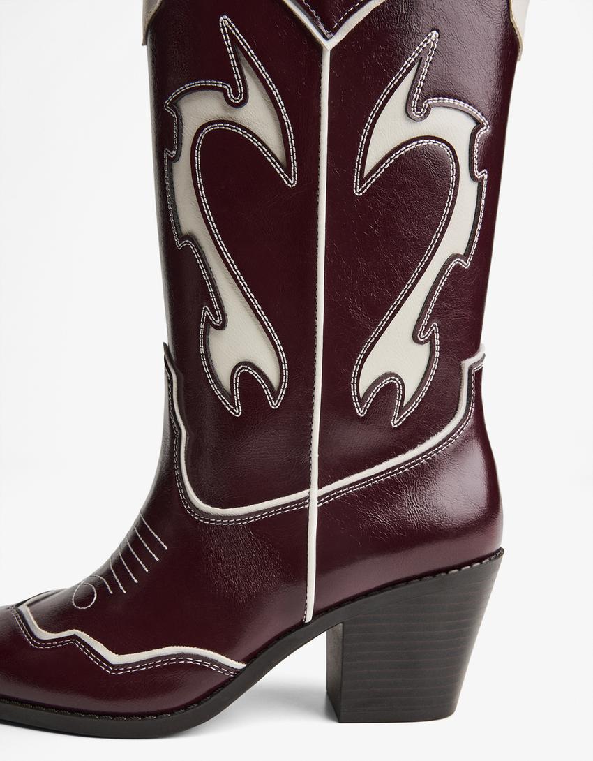 Bota tacón cowboy