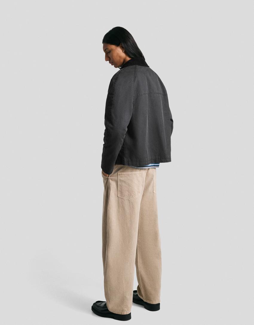 Waxed-effect jacket-Black