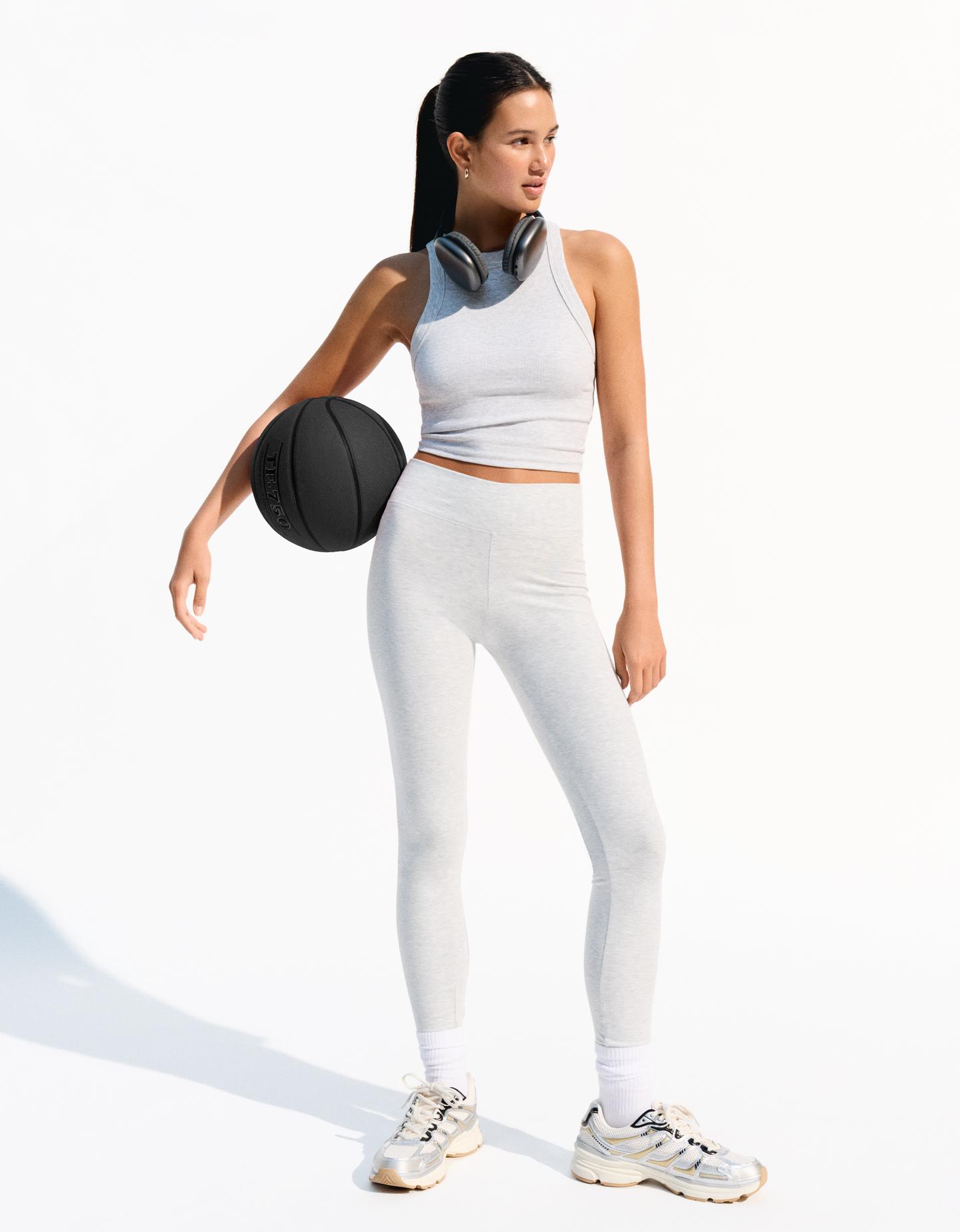 Bershka Legging Básico Mujer Xl Gris