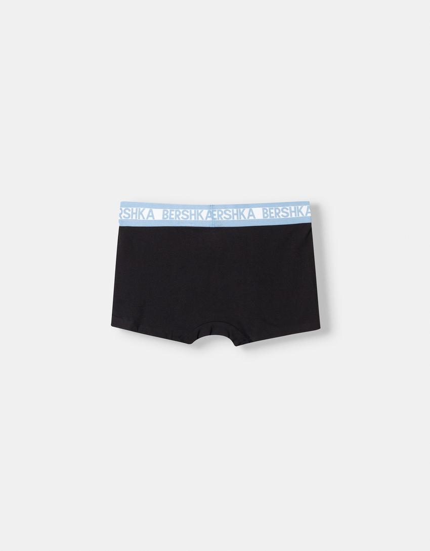 Pack 3 boxers cintura larga estampado-Preto