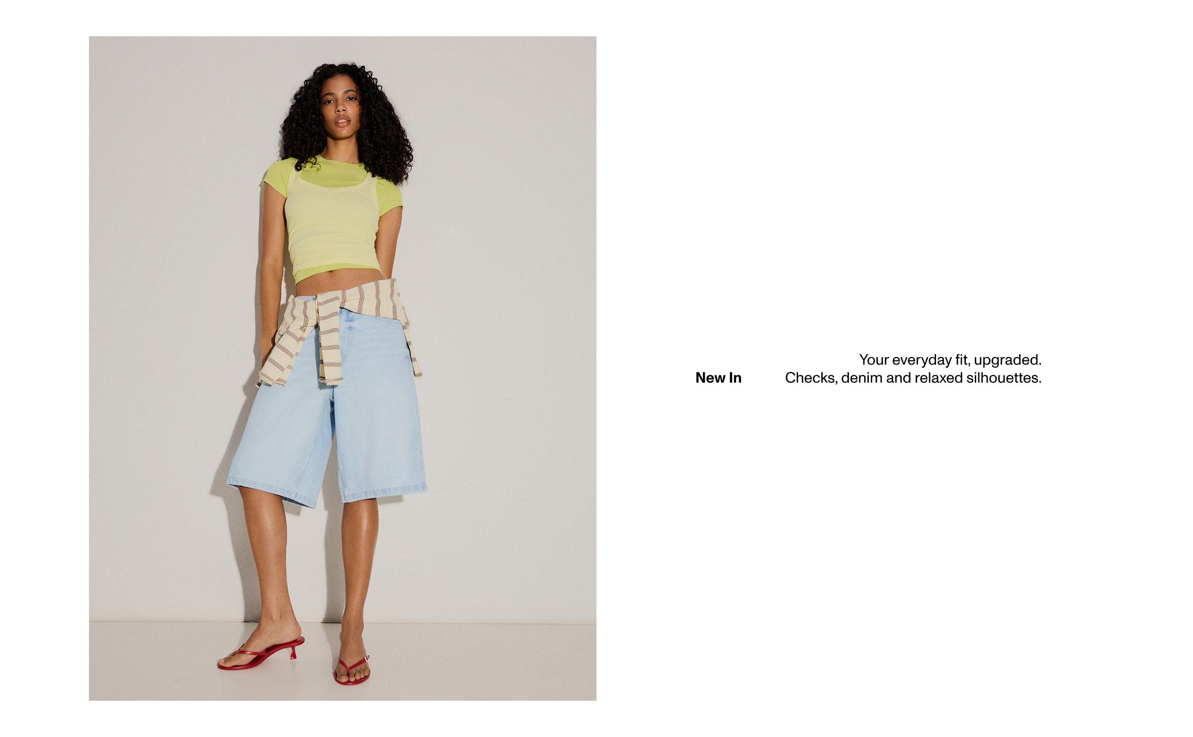 Baggy denim Bermuda shorts — Light blue