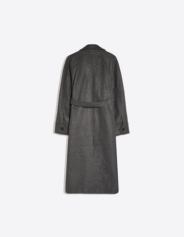 Soft-touch long coat with belt — Dark grey 6