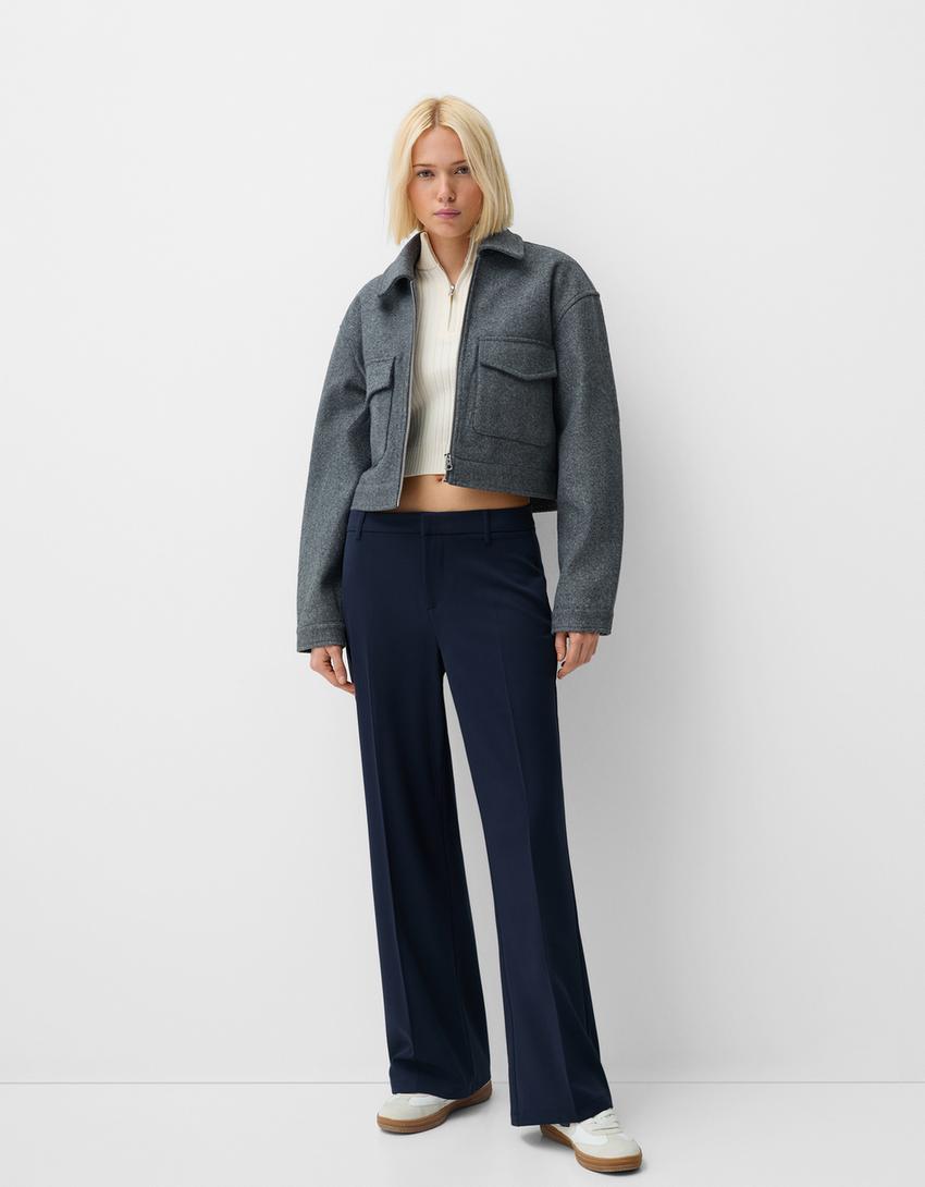 Wideleg tailoring trousers BSK Teen Bershka