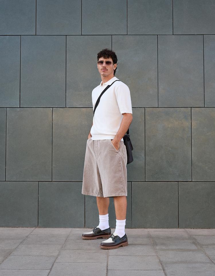 Corduroy jogger Bermuda shorts