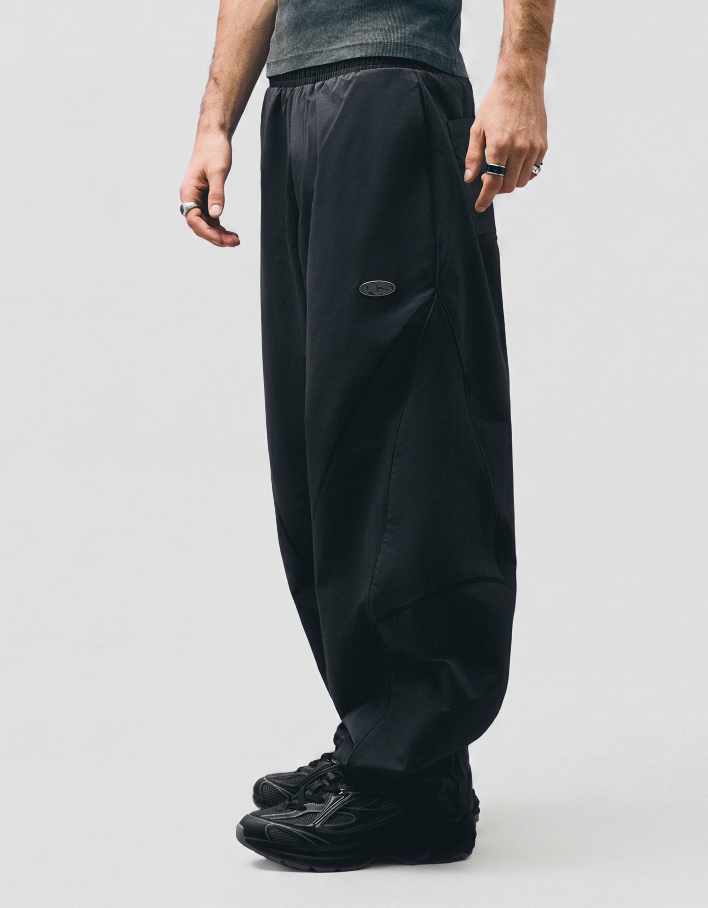 Technical barrel trousers — Dark blue
