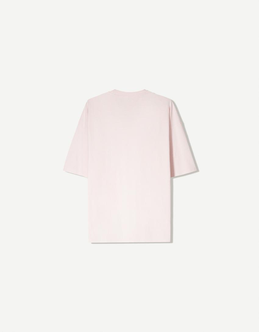 Maglietta a maniche corte oversize-Rosa-5