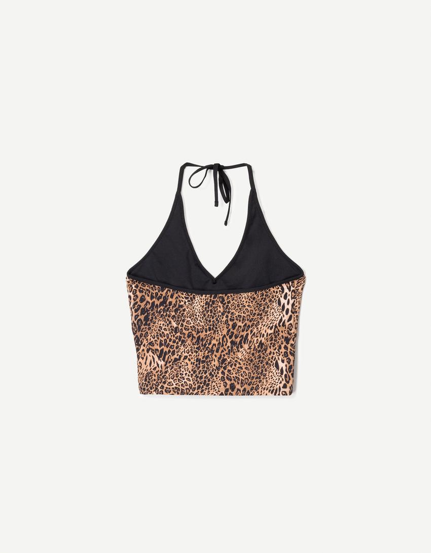 Animal print tankini-Black-1