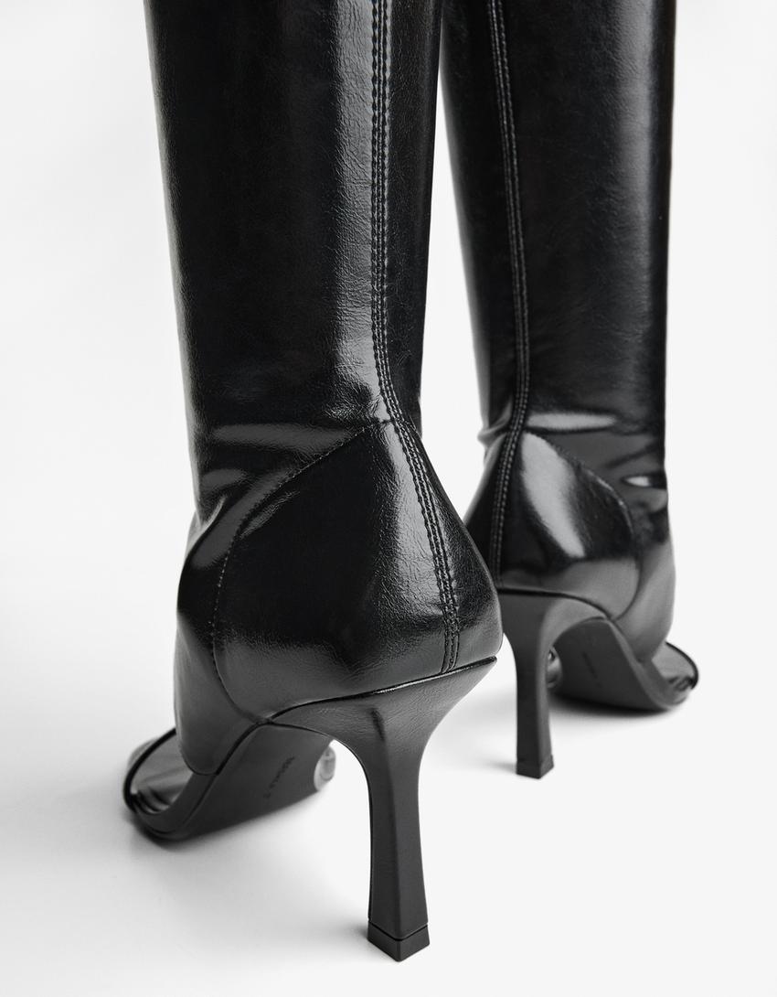 Sandales à talon pantalon-Noir-1
