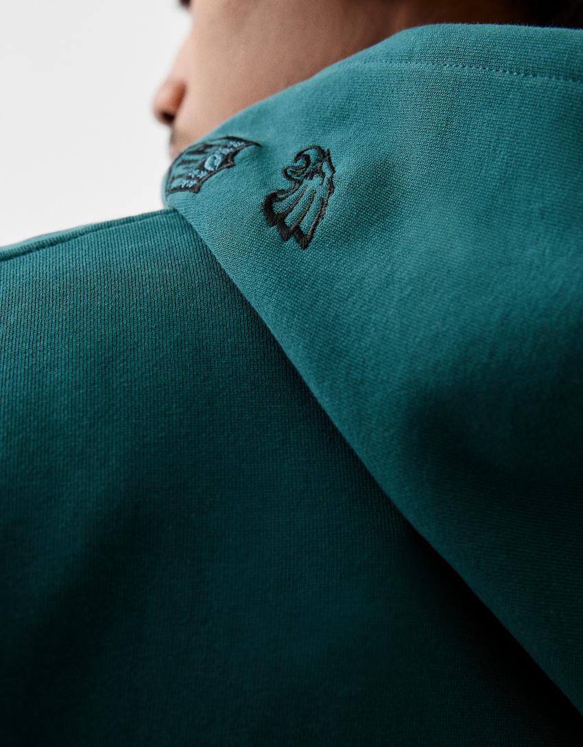 Суитшърт с качулка, апликация и щампа NFL-Зелено-6