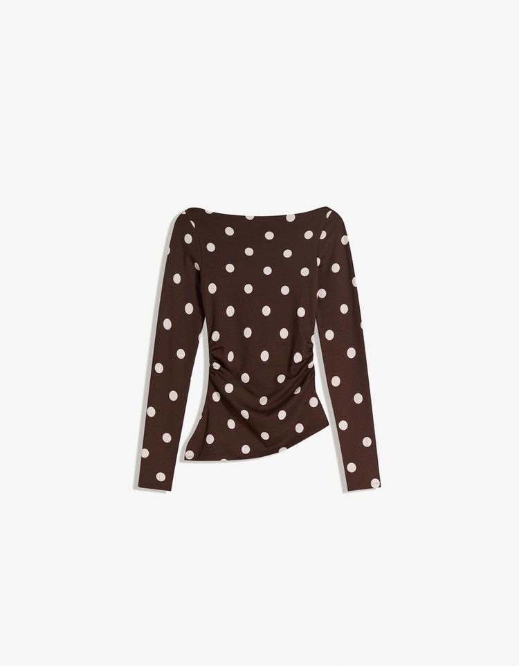 Long sleeve asymmetric T-shirt