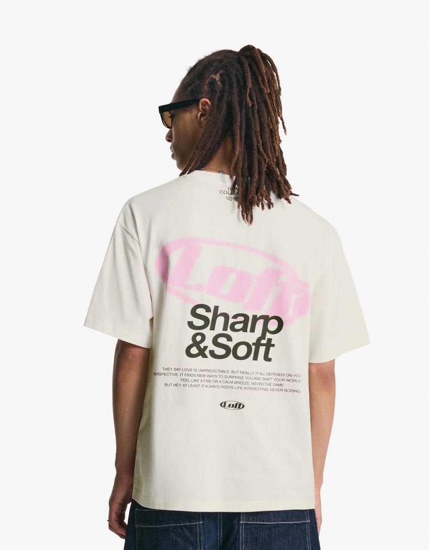 Short sleeve T-shirt with print-White