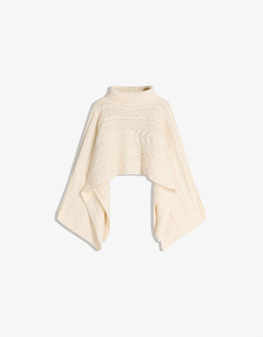 Jersey capa cuello alto trenzado-Arena