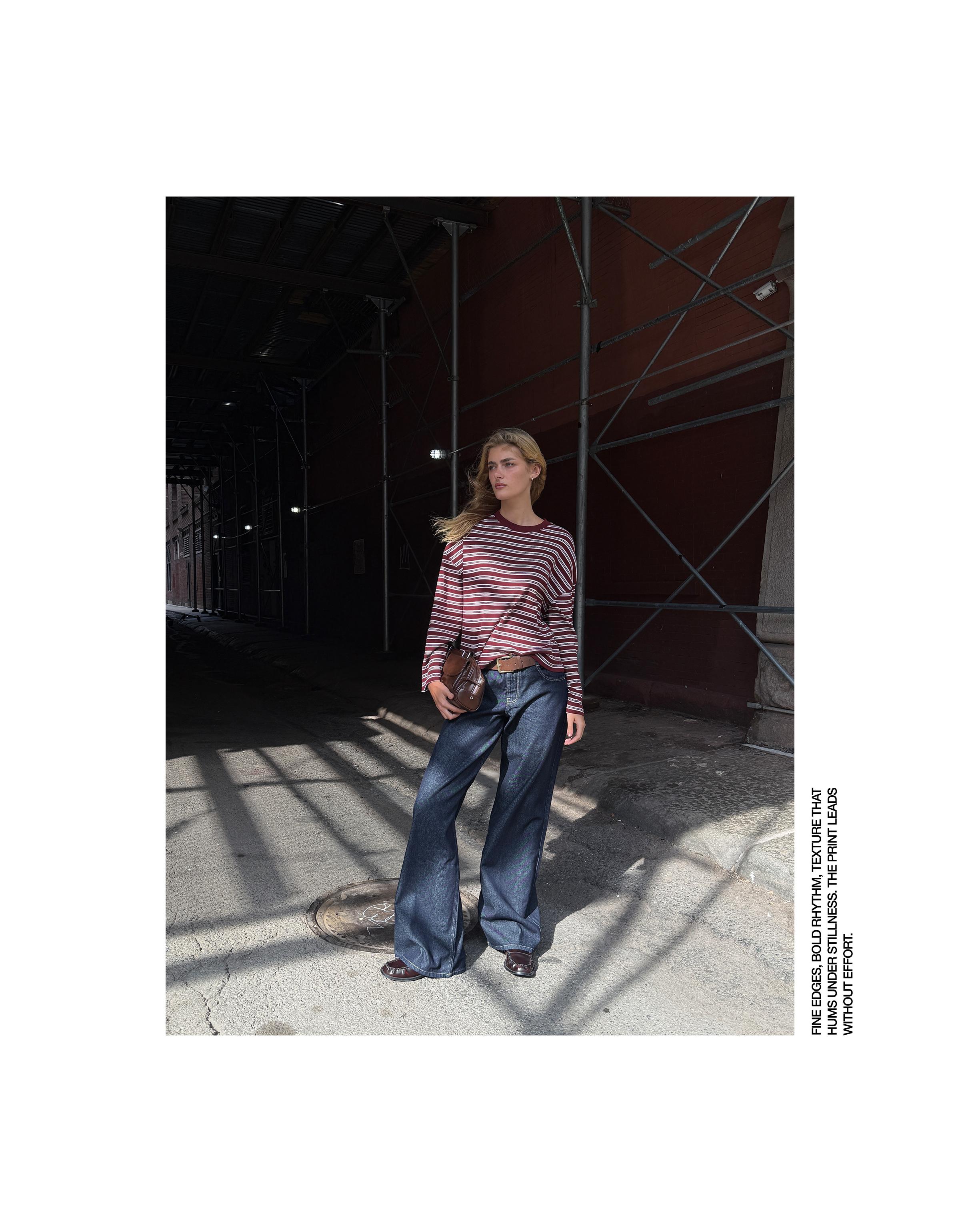 Düşük bel geniş paça jean - Görsel 5