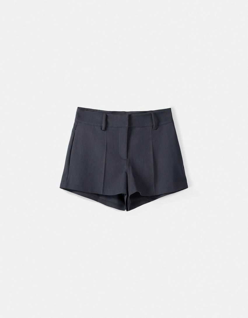 Tailored blazer and short set-Dark grey-5