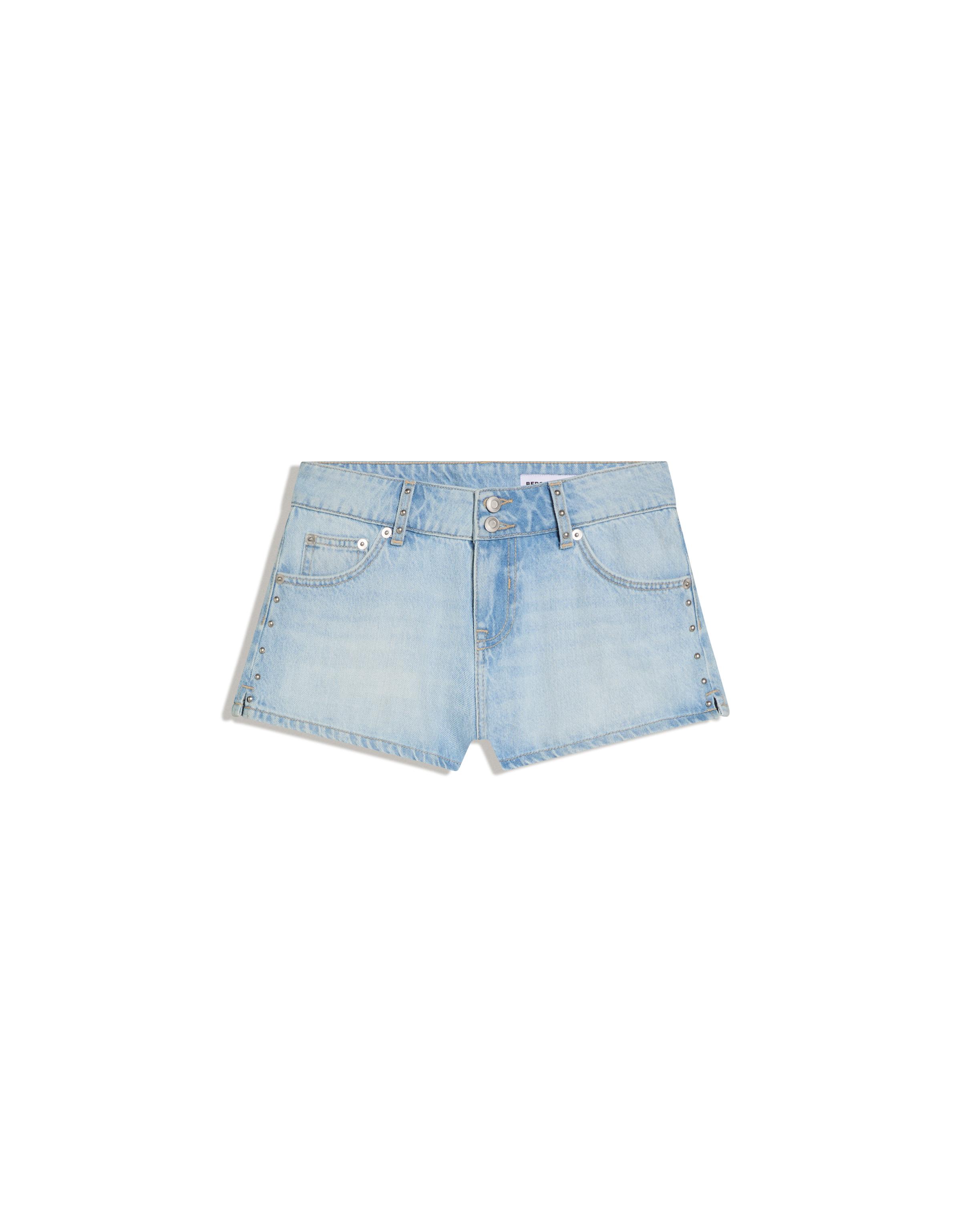 Denim print shorts