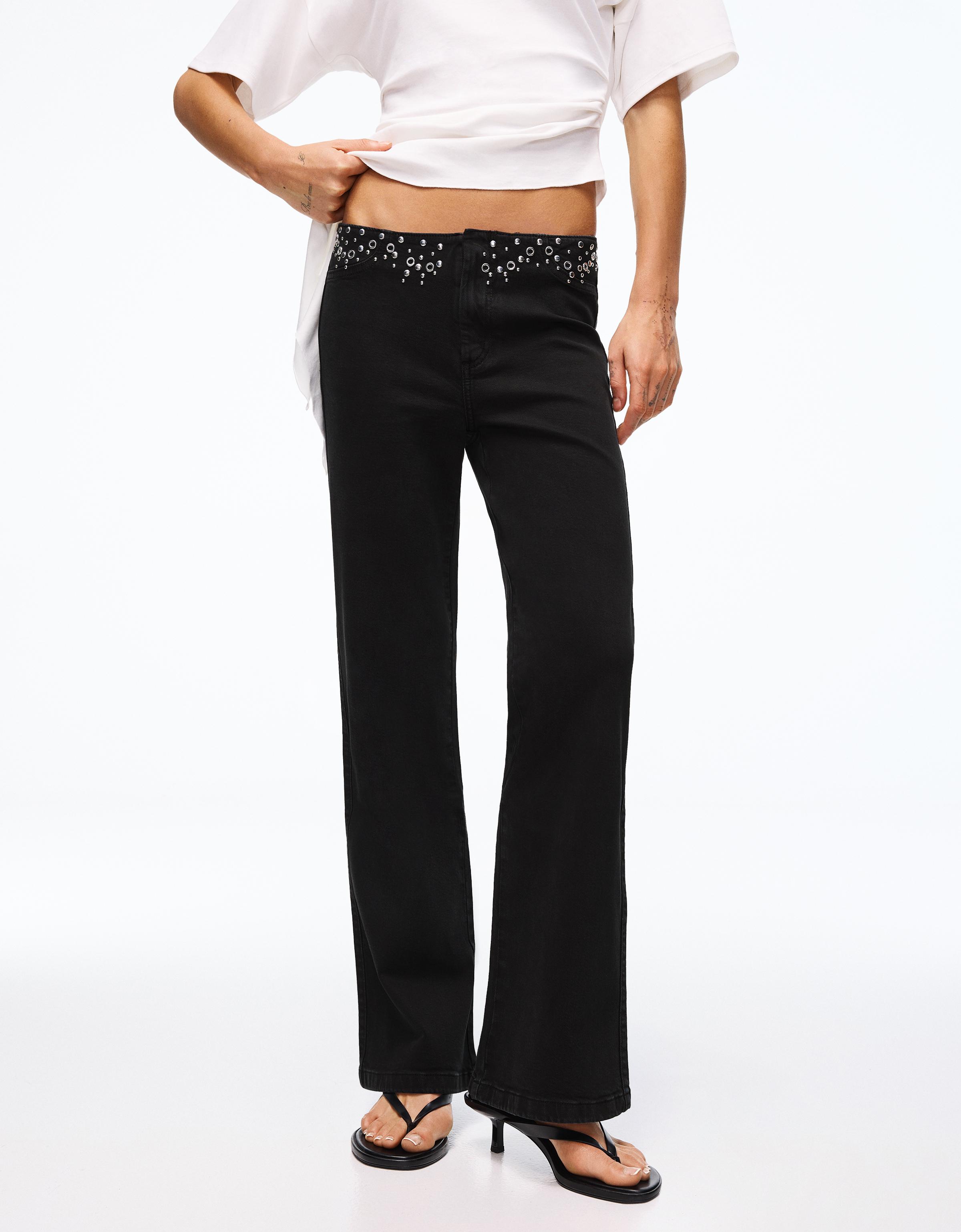 Zımba detaylı bel pantolon - Görsel 25