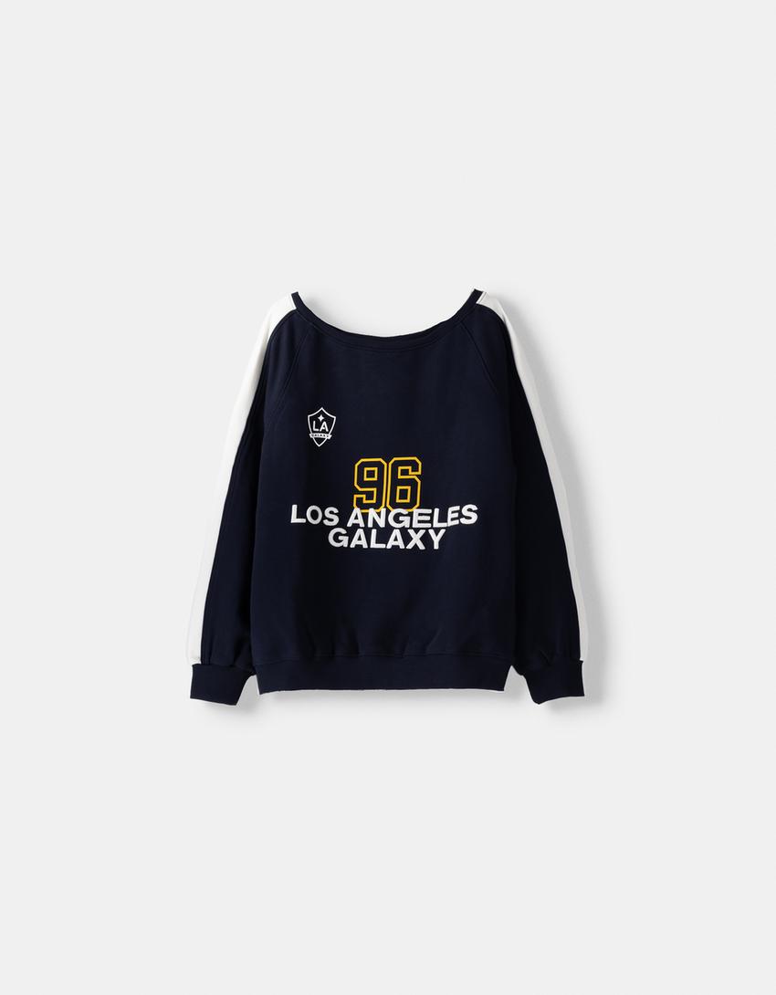 LA Galaxy print Bardot sweatshirt-Dark blue