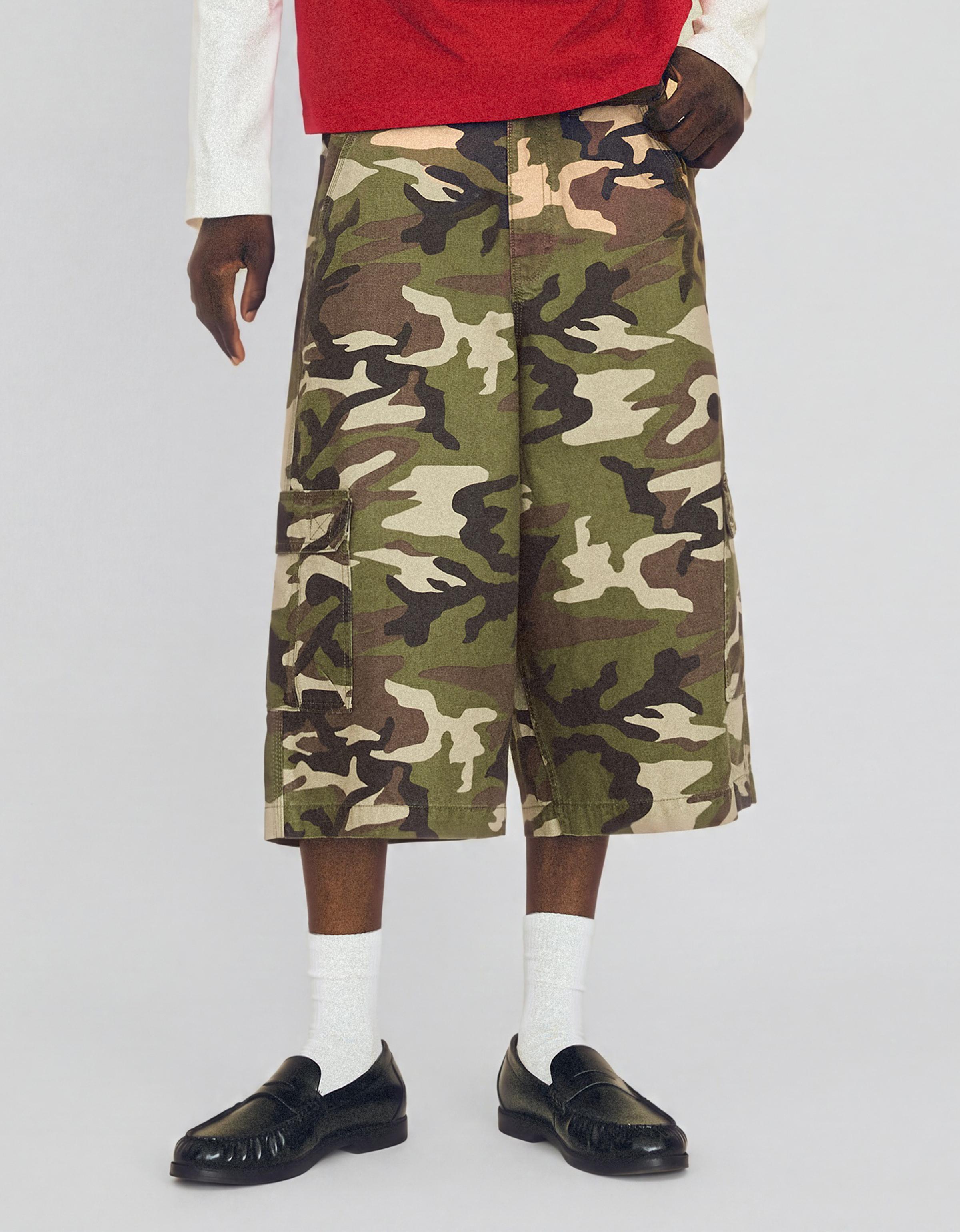 Barrel-leg jorts — Khaki