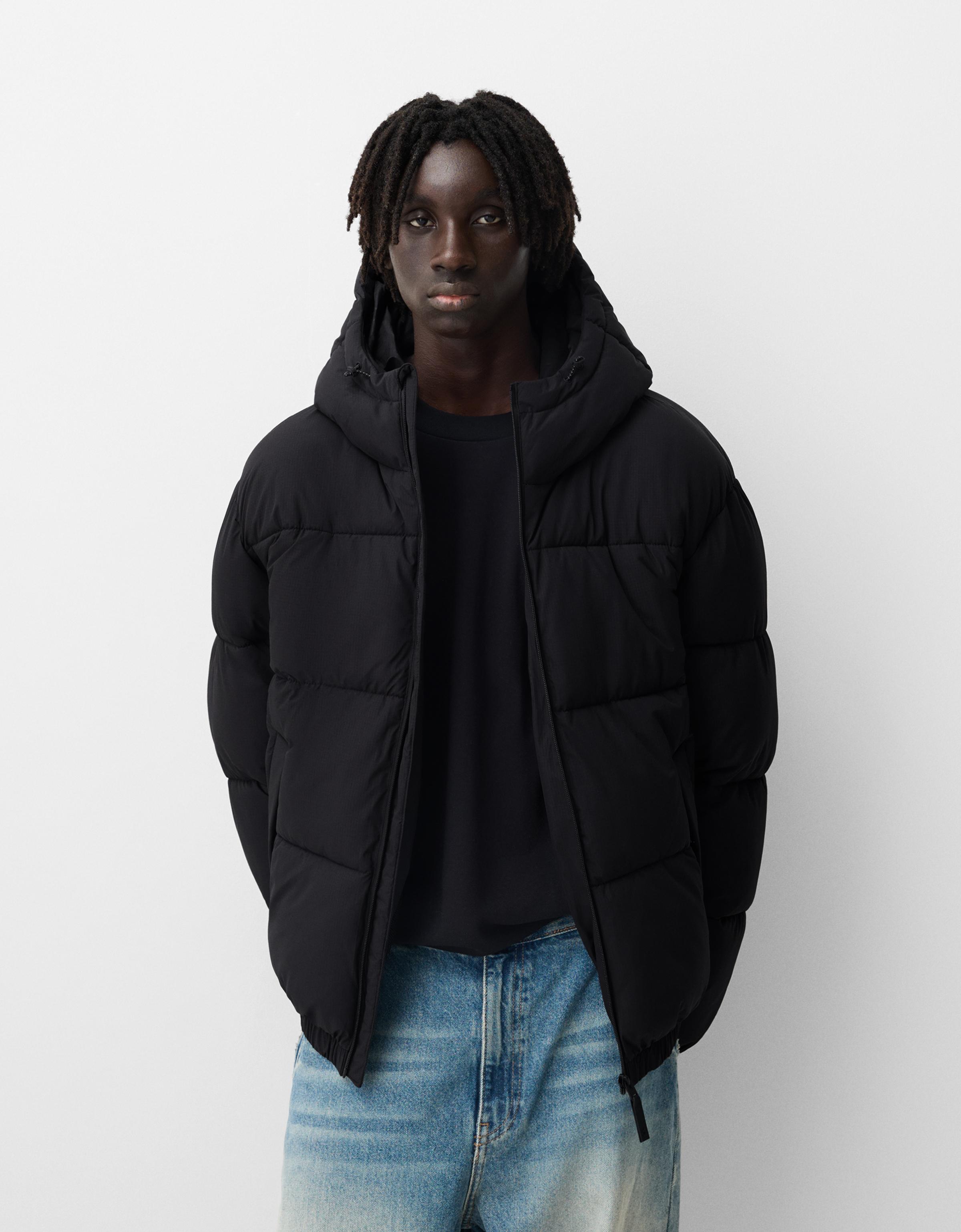 Puffer jacket with hood Men Bershka