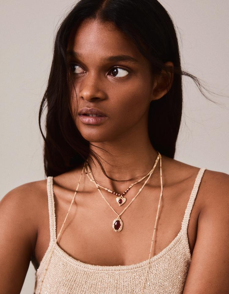 Beaded necklace pack — Gold