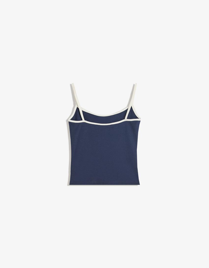 Strappy top-Navy-4