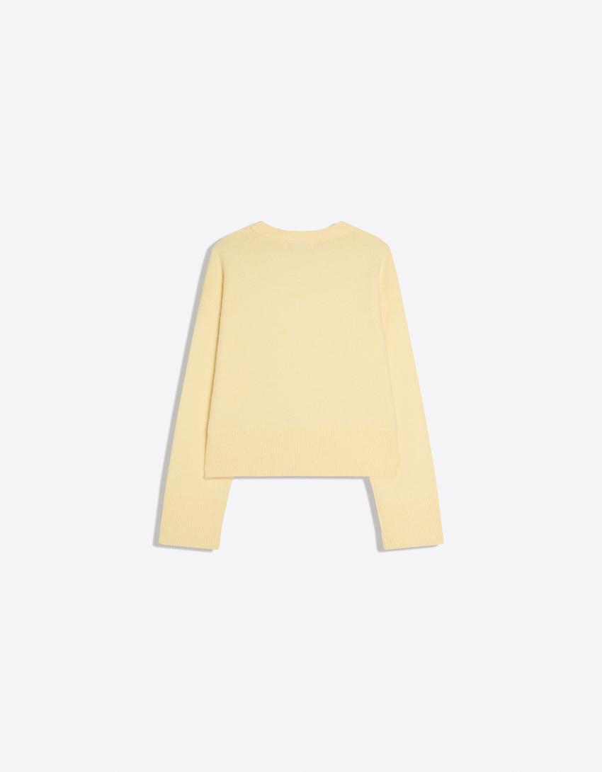 Jersei oversize vora canalé-Groc