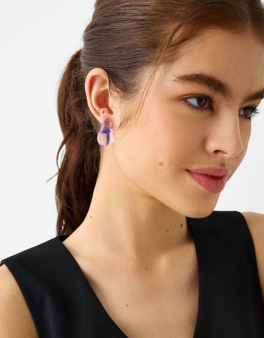 4-pack of droplet earrings-Silver-3