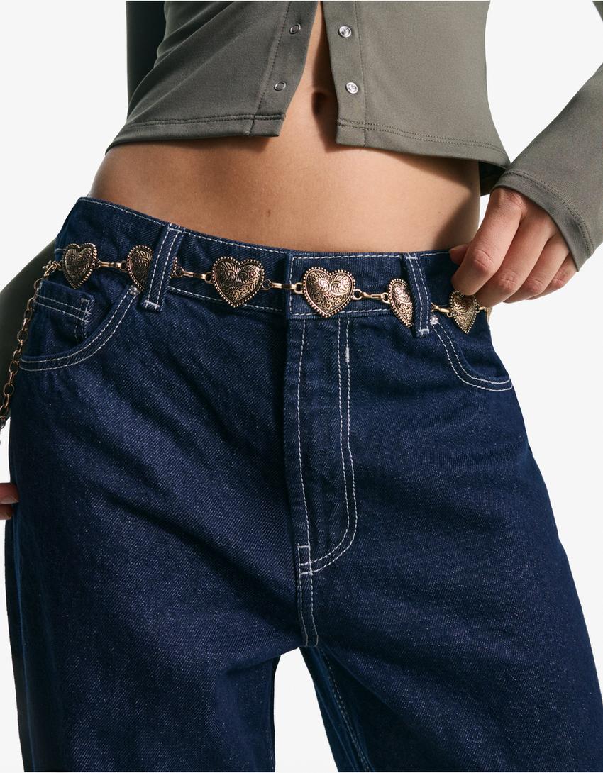 Ceinture chaîne cœurs-Or