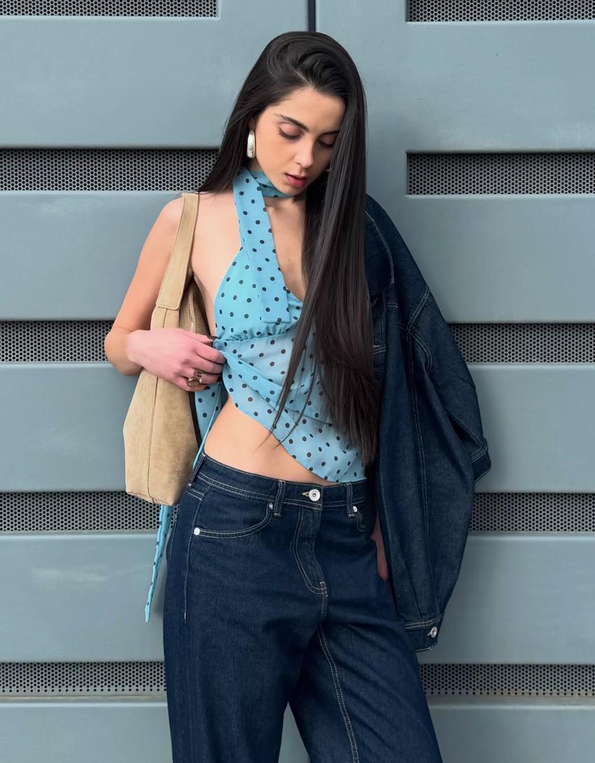 Jeans met wijde pijpen-Marineblau