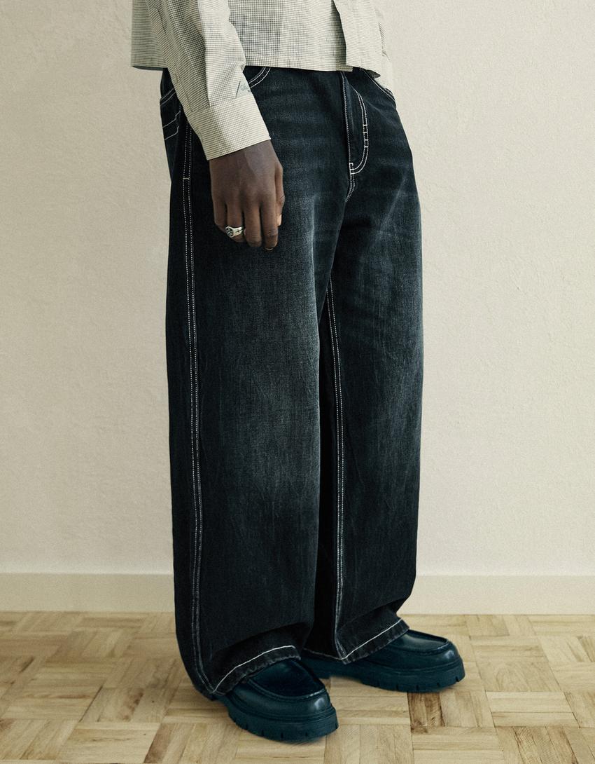 Jeans baggy fit skater-Nero