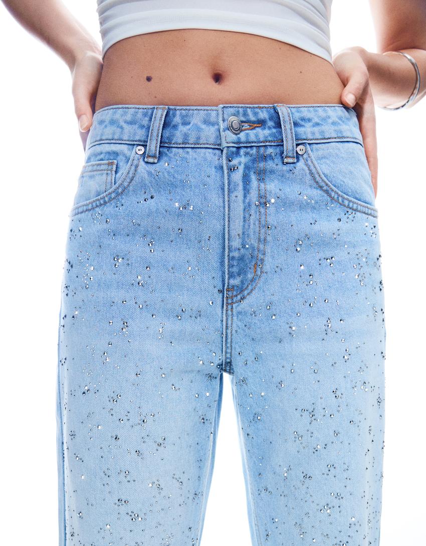 Texans 90’s brillantor straight-Blau rentat-3
