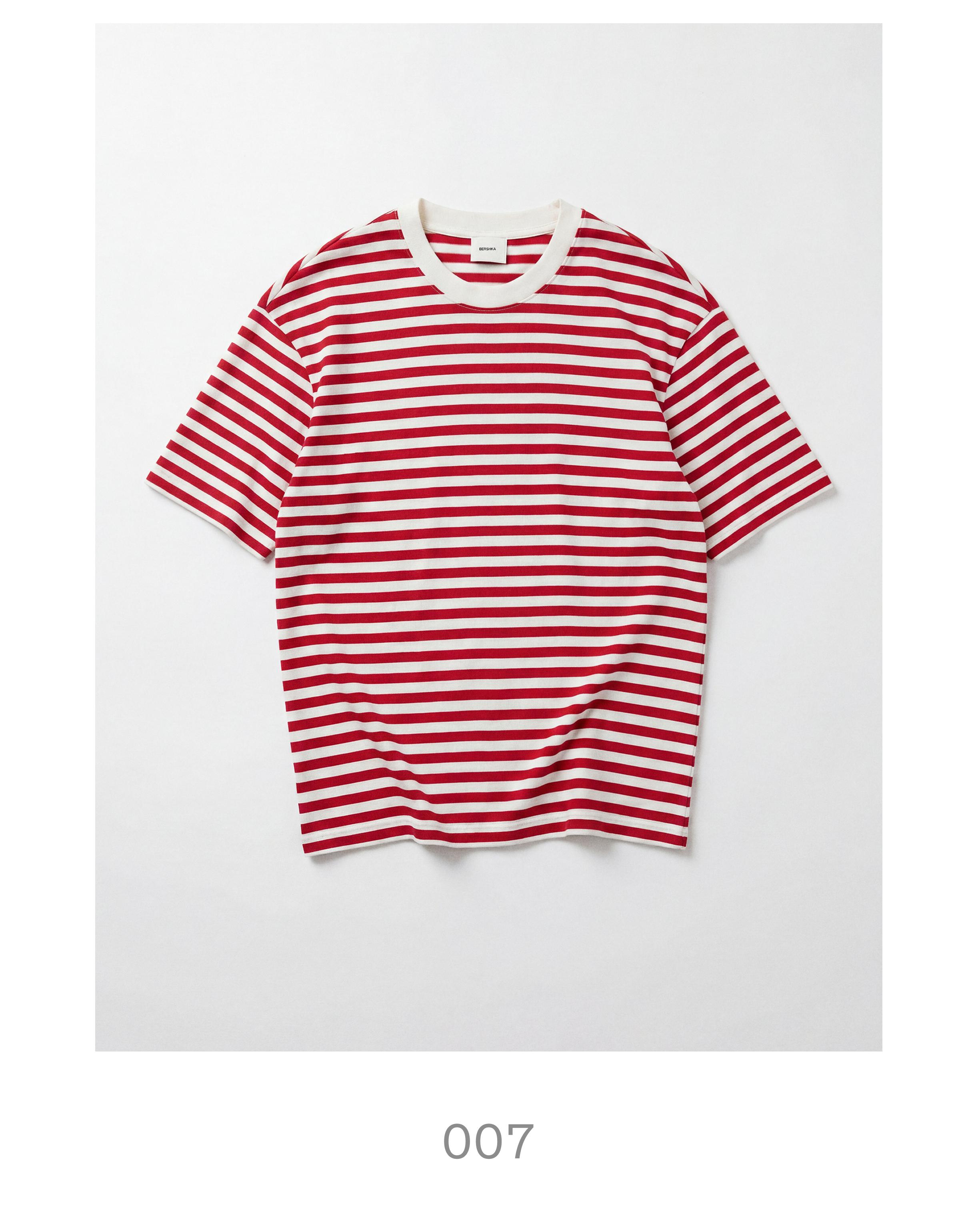 Striped relaxed fit T-shirt — Red