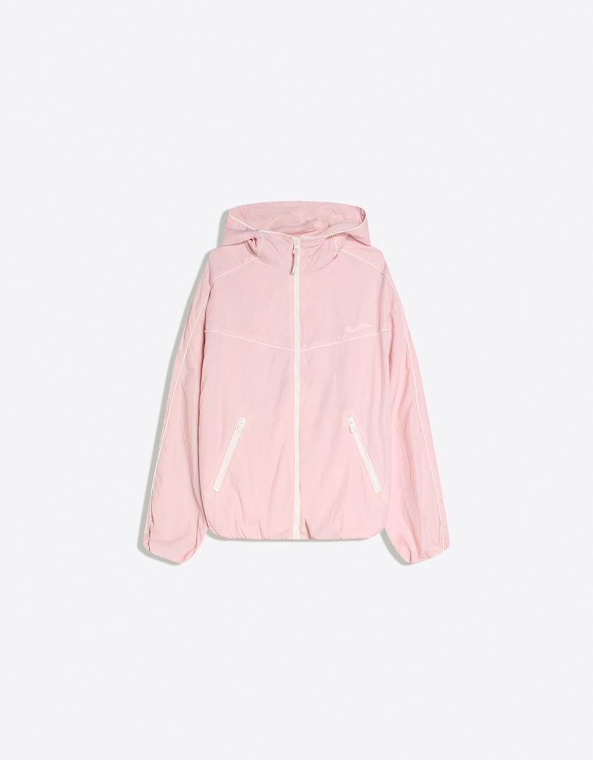 Cazadora técnica capucha-Rosa