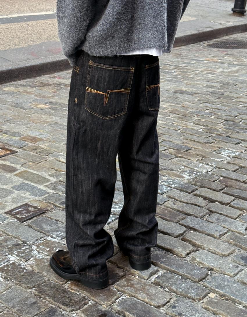 Blugi super baggy-Negru