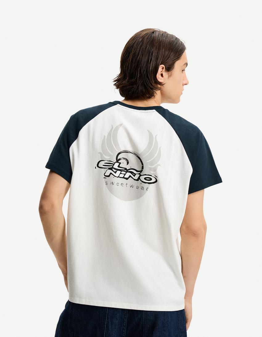 Camiseta El Niño manga corta ranglán-Marino-1