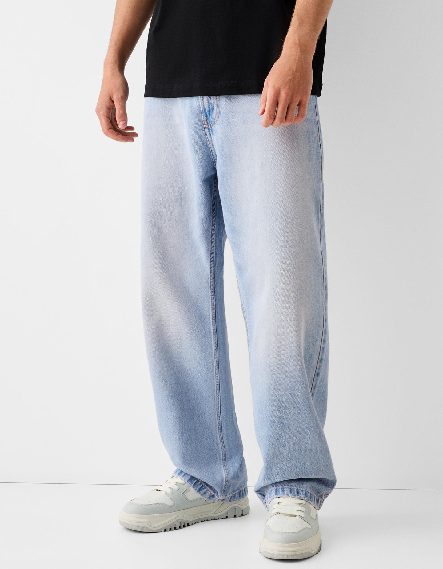 Bershka Jeans Baggy Uomo 42 (Eu 36) Azzurro Chiaro