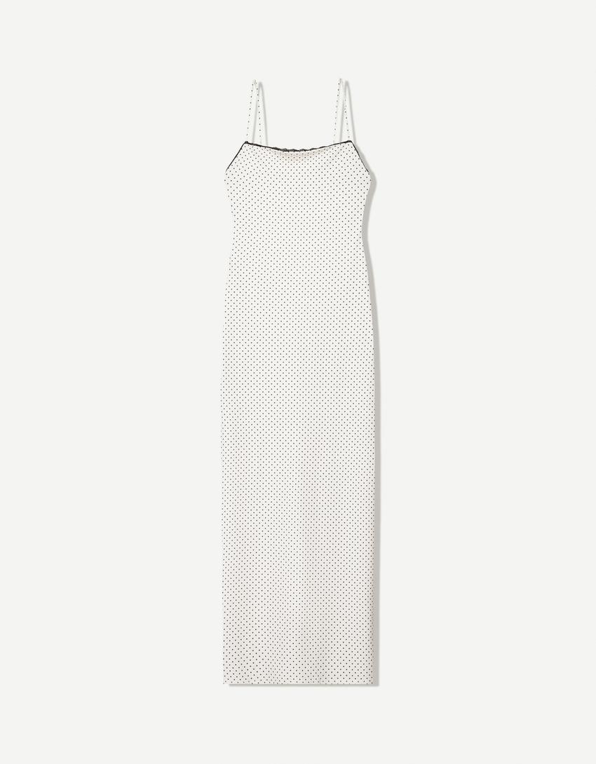 Printed strappy midi dress