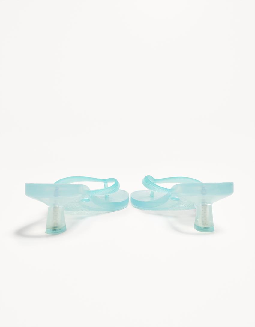 Jelly sandalen met hak-Blauw-2