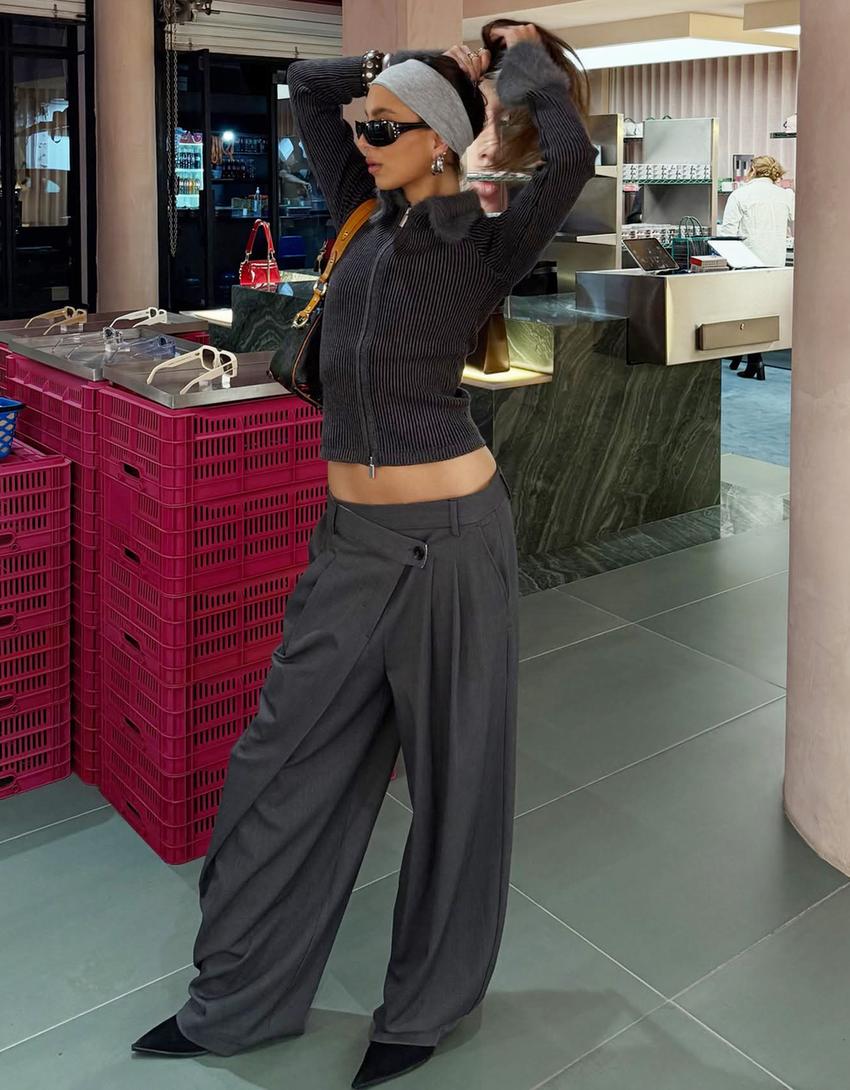 Cárdigan cremallera cuello efecto pelo