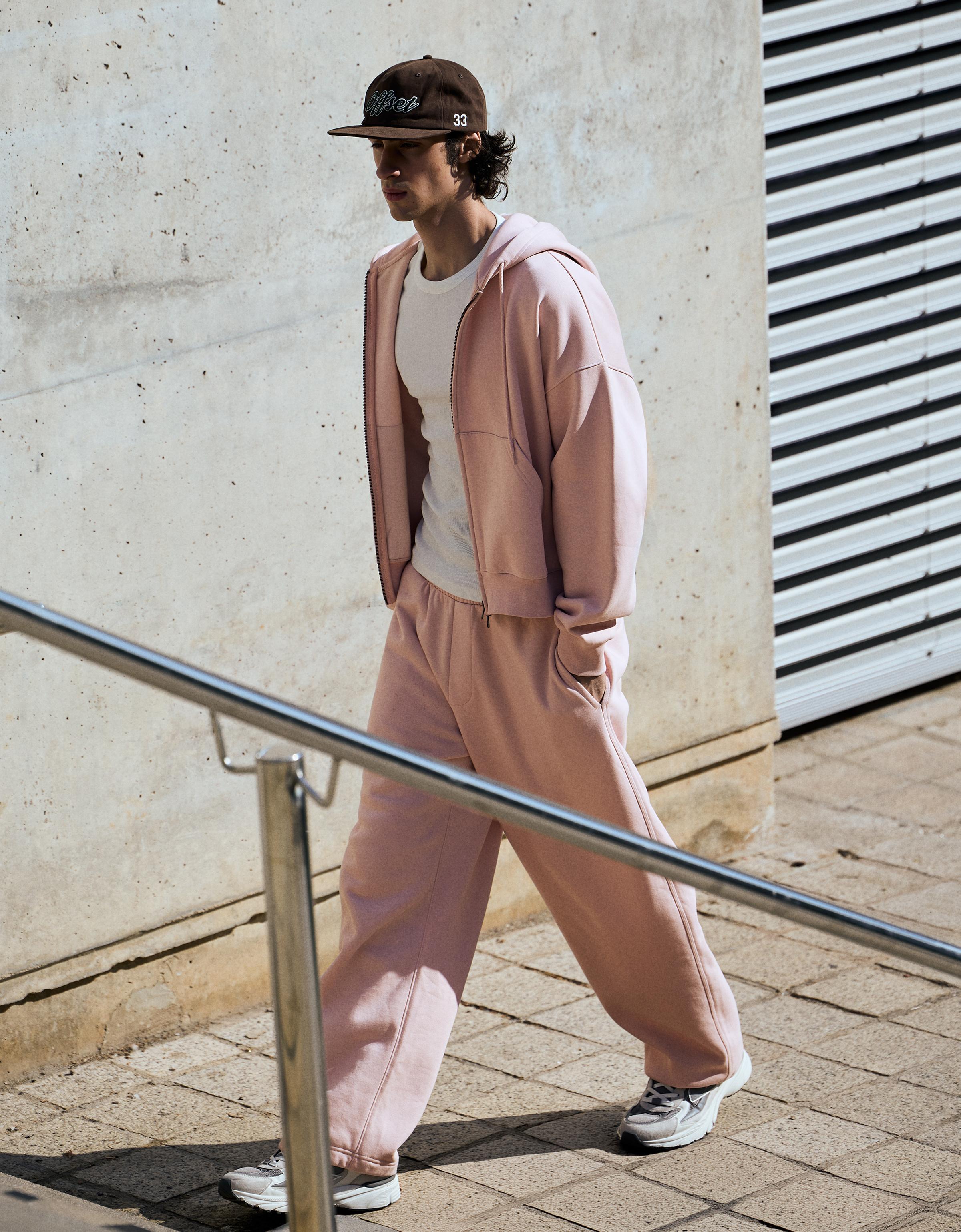 Bershka Pantalón Balloon Perchado Hombre L Rosa