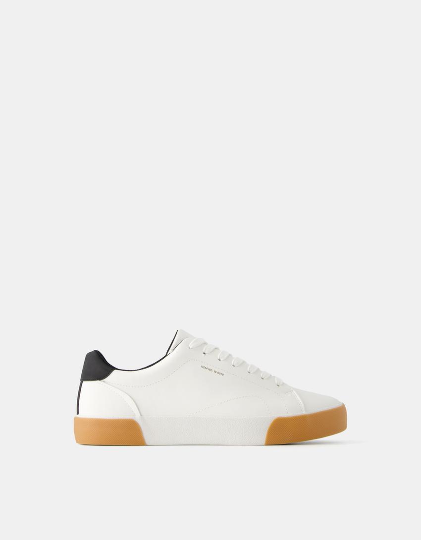 Men's contrast trainers-WHITE-5