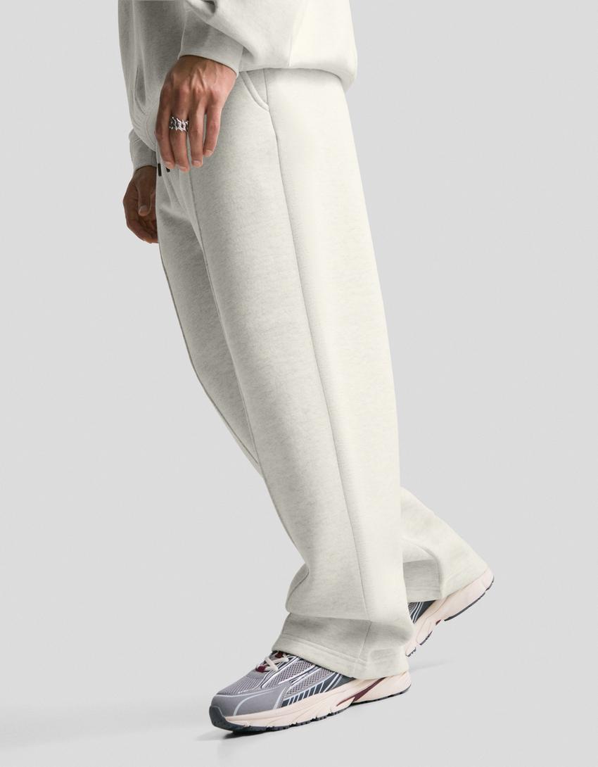 Pantalón wide leg-Gris-2